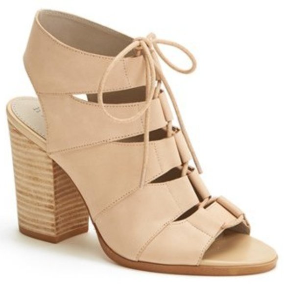 hinge Shoes - Hinge Women's 'Drea' Peep Toe Leather Sandal NWOT
